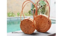 rattan handbag circle star style sets of 2